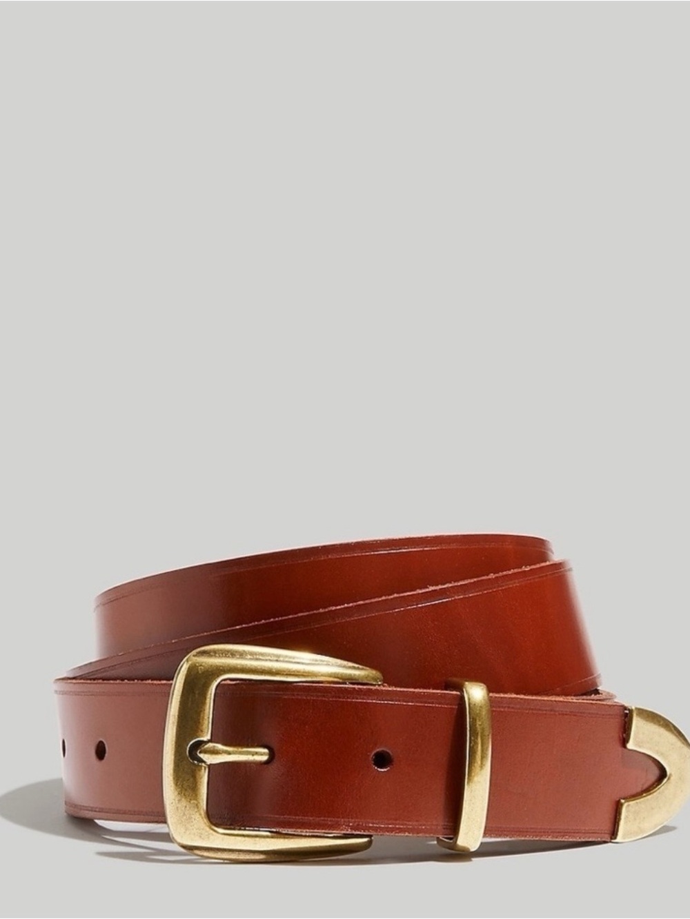 NEW Madewell Leather Western Belt, size large.